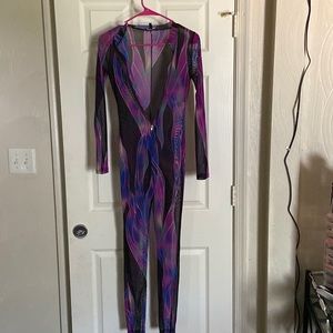 Colorful sheer jumpsuit